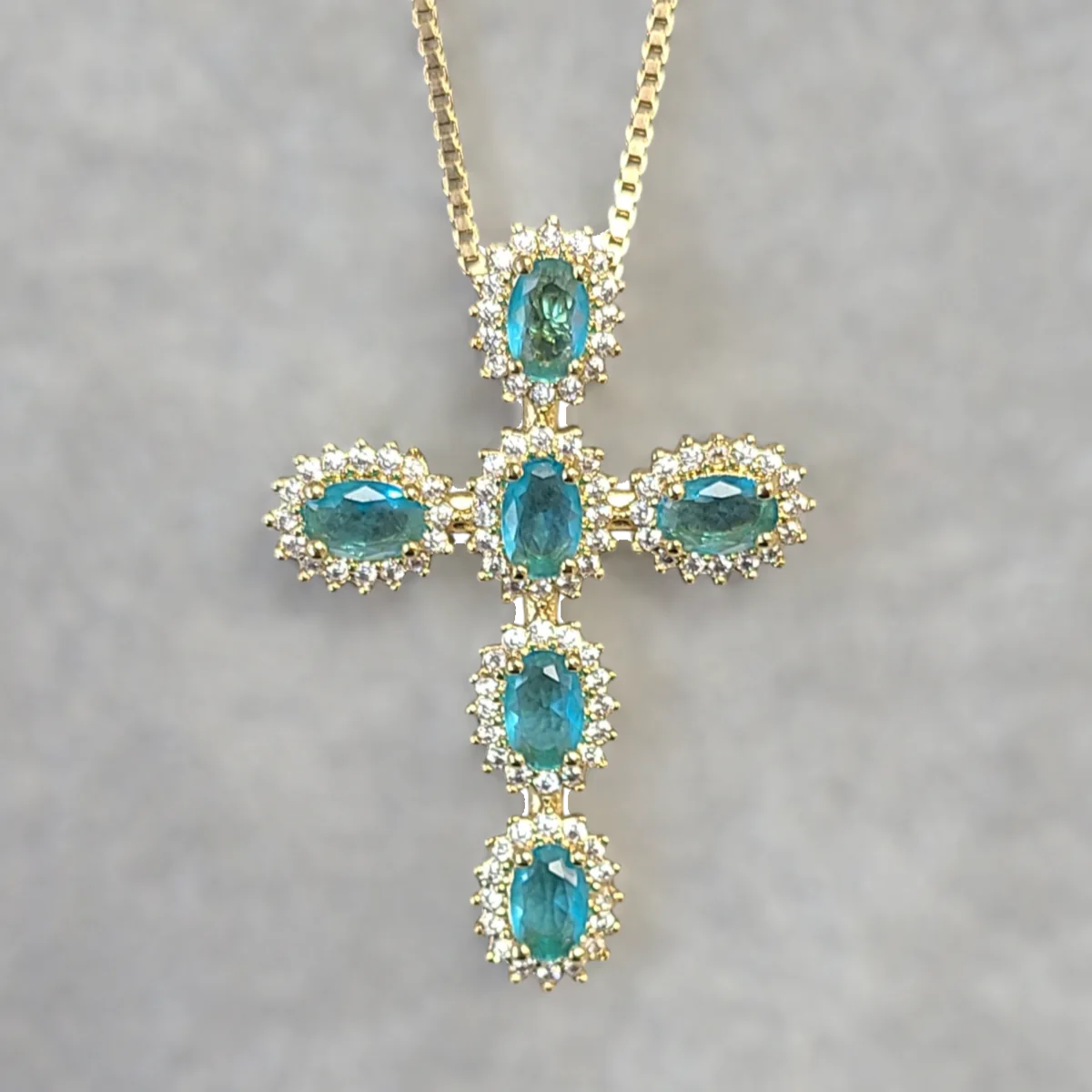 LPL Blue CZ Sparkling Necklace