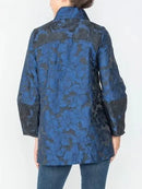 IC Collection Raised Floral Zip Up Jacket-IC-6673J