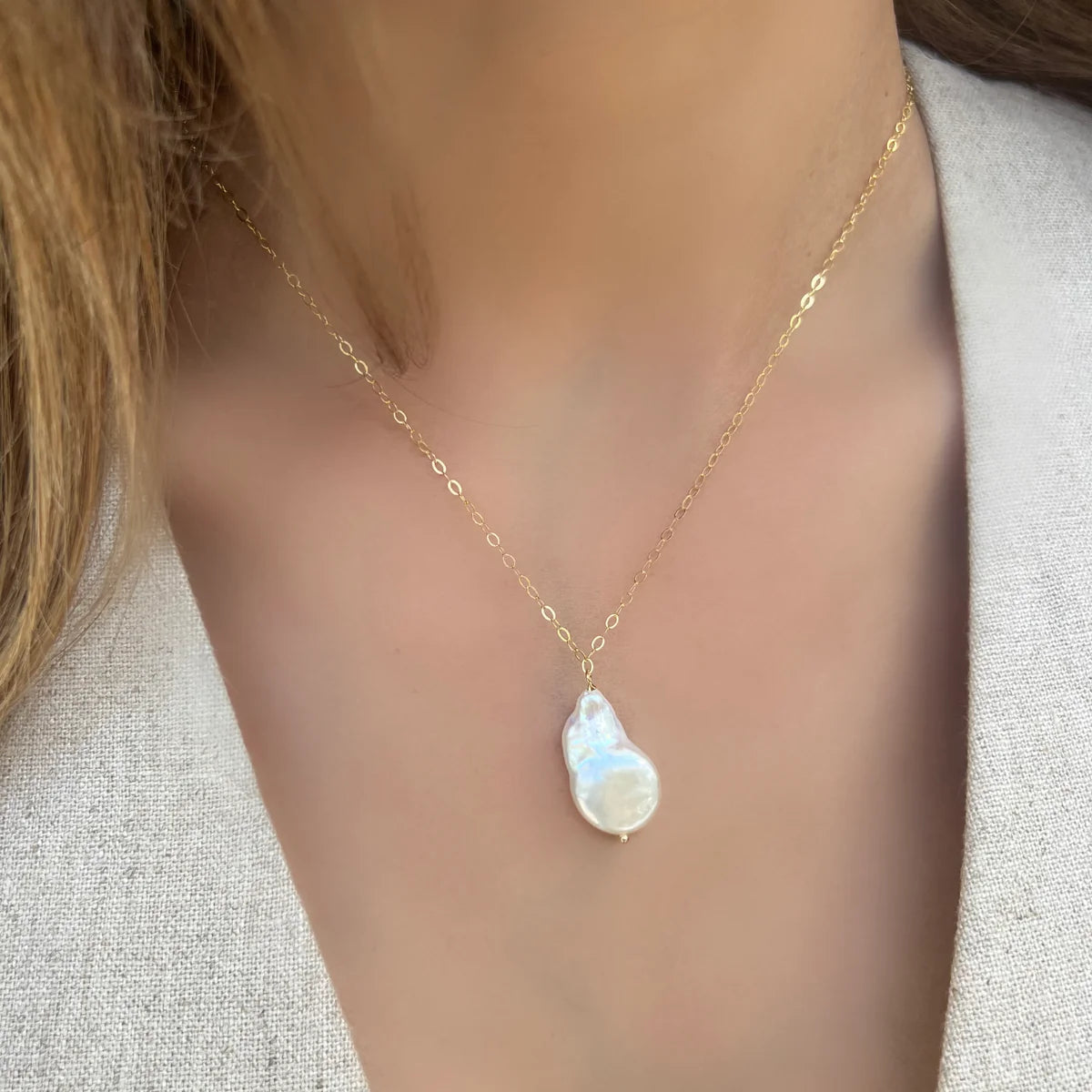 LPL Drop Pearl 18" Necklace-2230