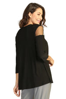 BY JJ Mesh Cutout V-Neck Top – IT-106