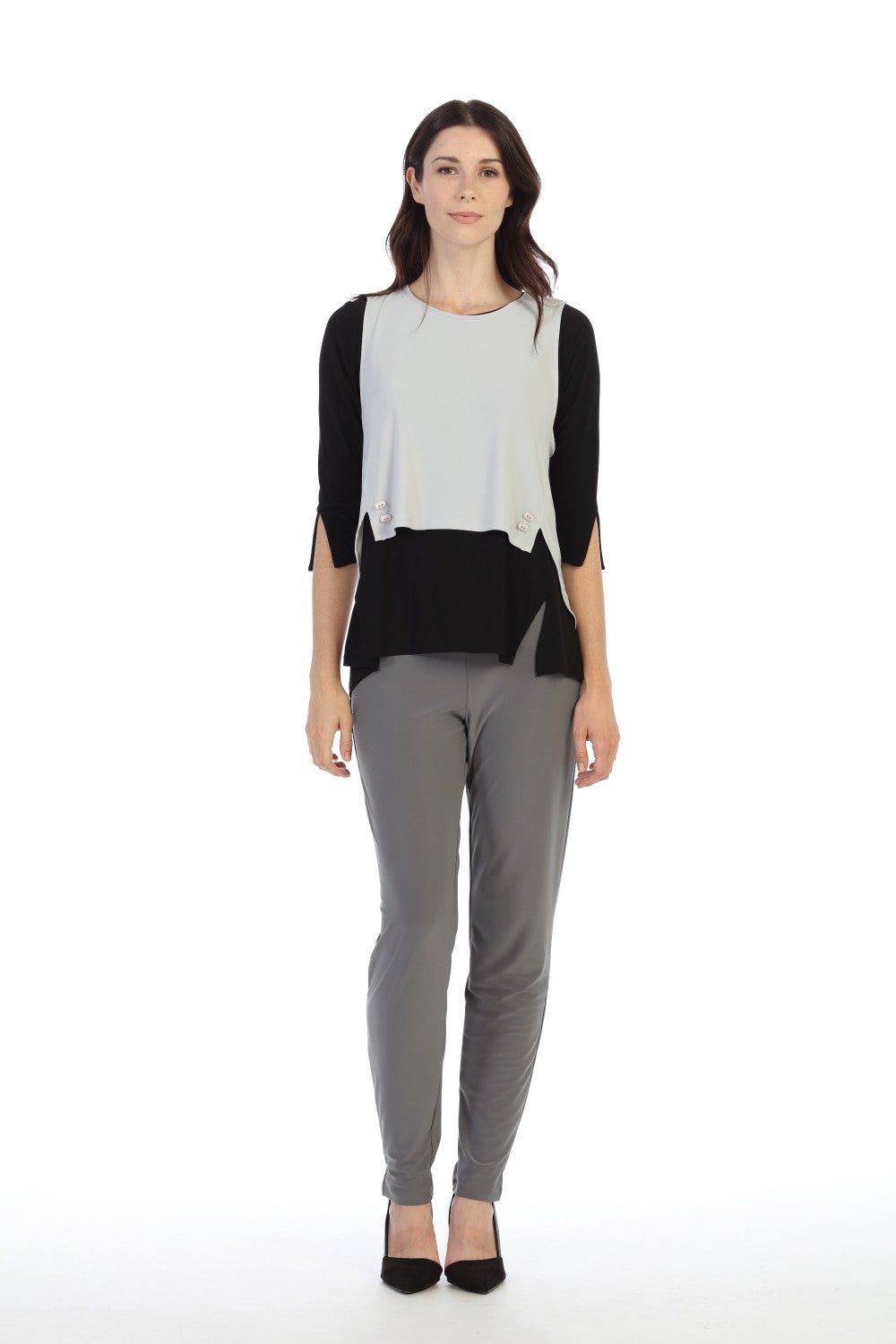 By JJ Two Button Cropped Vest-IT-110