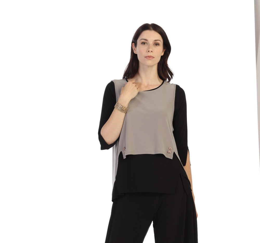 By JJ Two Button Cropped Vest-IT-110