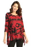 By JJ 3/4 Sleeve Printed Top-IT-223P