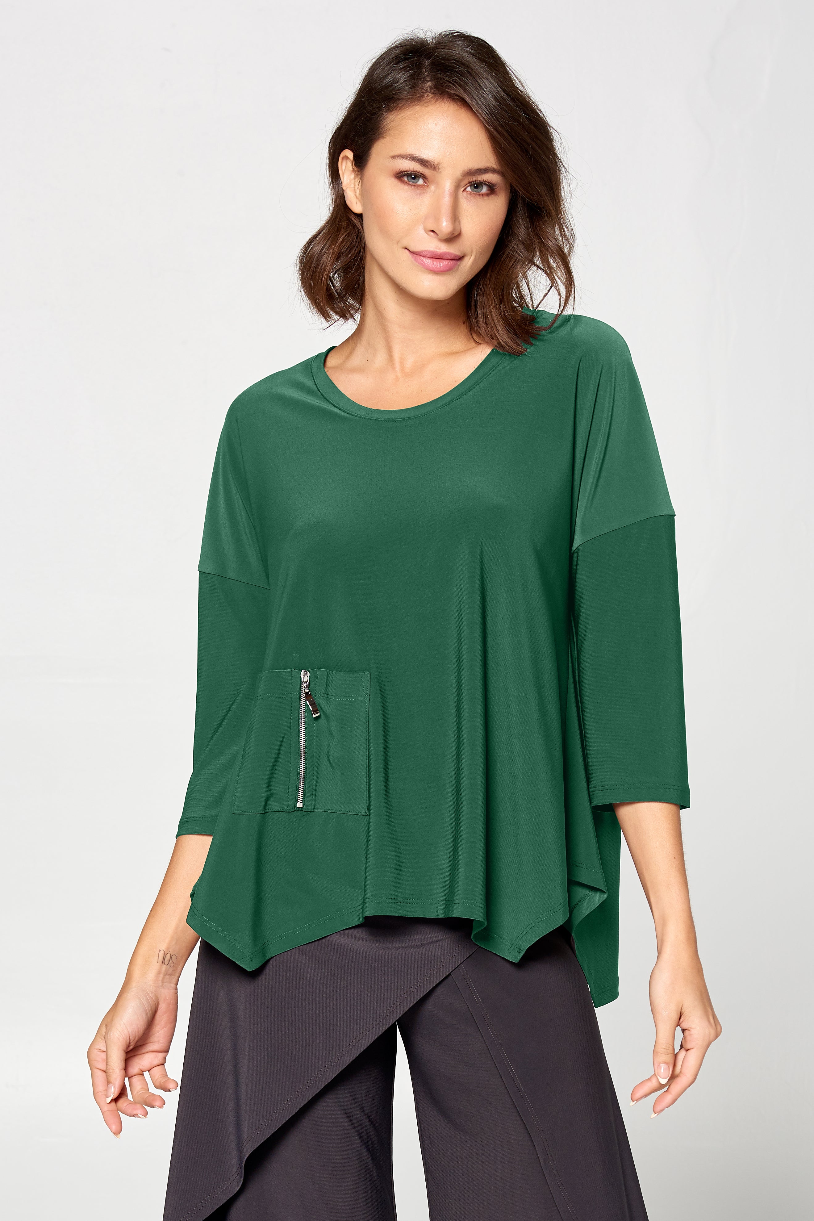 By JJ Zipper Pocket Tunic-IT-102C