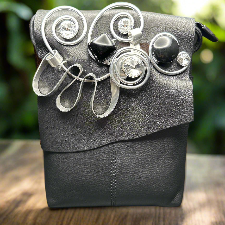 Jeffrey Lieb-Custom Crystal & Metals Crossbody Bag-JL-002