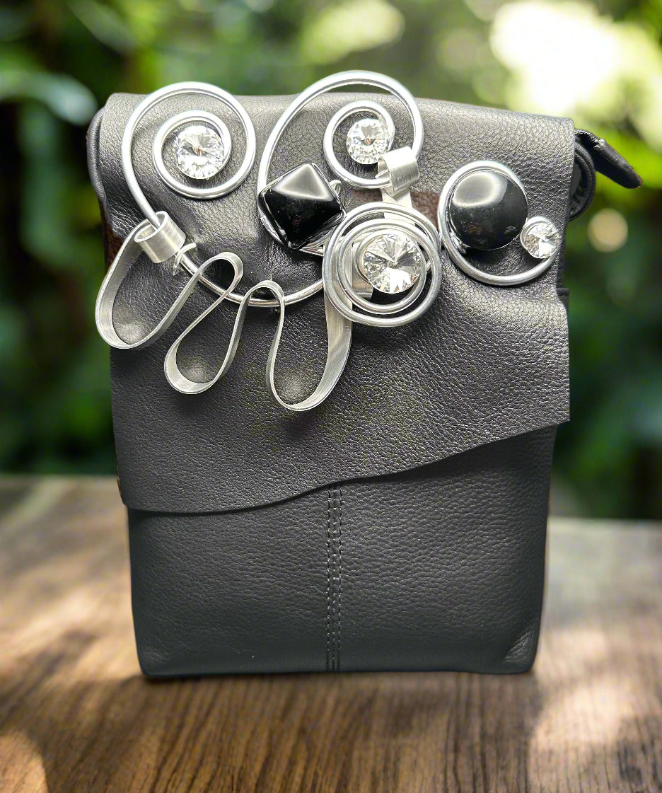 Jeffrey Lieb-Custom Crystal & Metals Crossbody Bag-JL-002