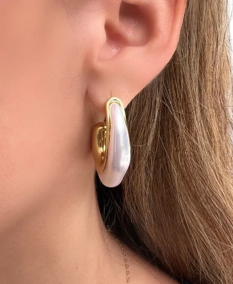 LPL Acrylic Pearl White Hoops-2251-W
