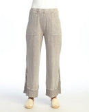 Jess & Jane Mineral Washed Wide-Leg Pant with Rib & Button Detail-M125