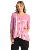 Jess & Jane Mineral Washed V-Neck Top - M139-2217-CONTOUR