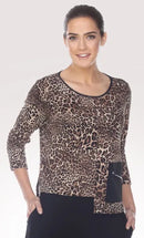 Comfy USA Crew-Neck Leopard Tunic-M864P