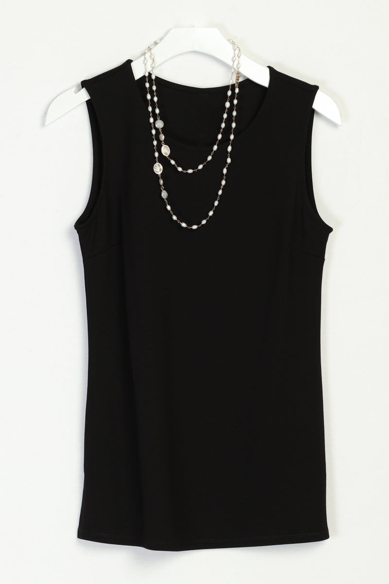 By JJ Side Slit Fitted Tank Top-PT-112