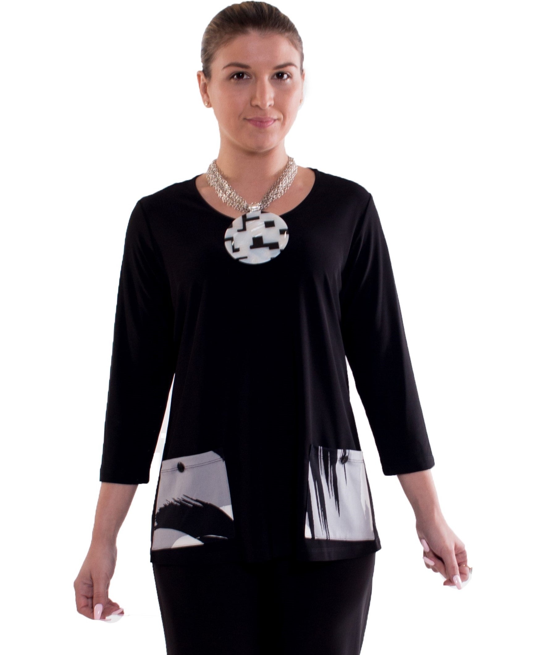 Sun Kim Layla Print Pocket Tunic-WSK178P