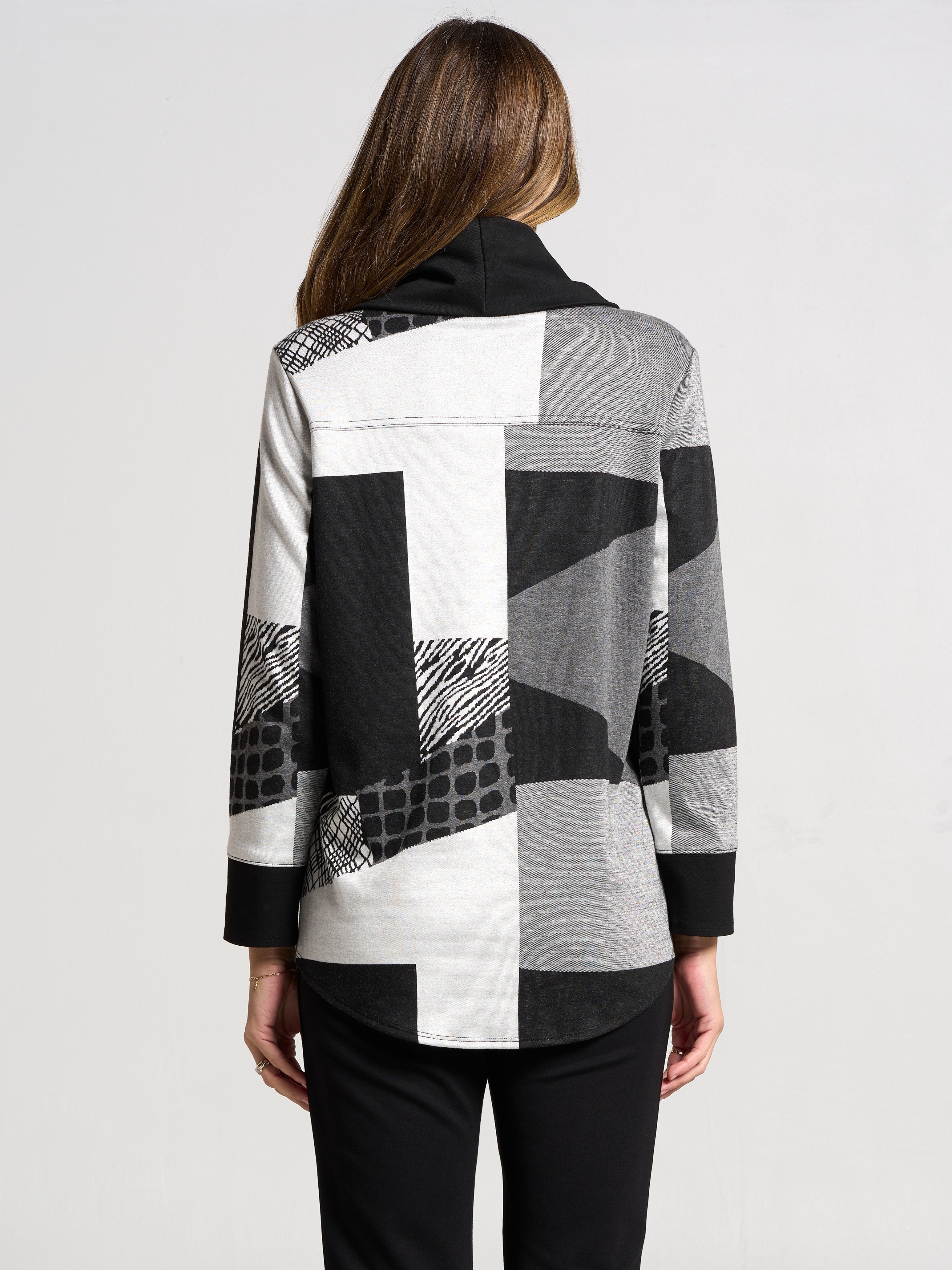By JJ Mock Neck Zip Up Tunic-SS-117