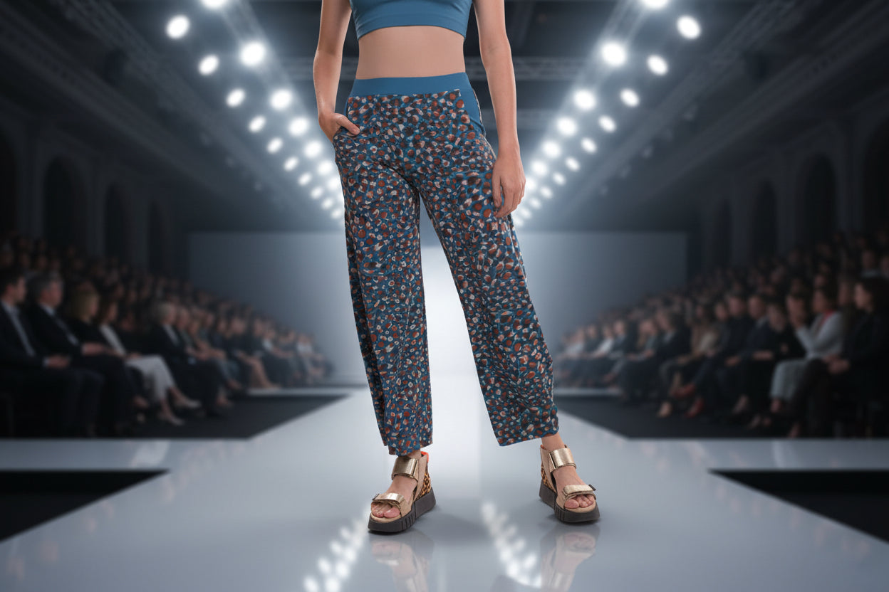 Alembika Turquoise Graphic Pant-SP134T