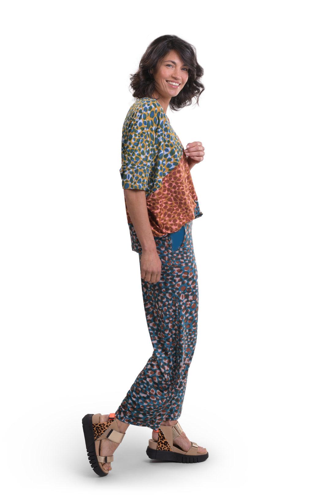 Alembika Turquoise Graphic Pant-SP134T