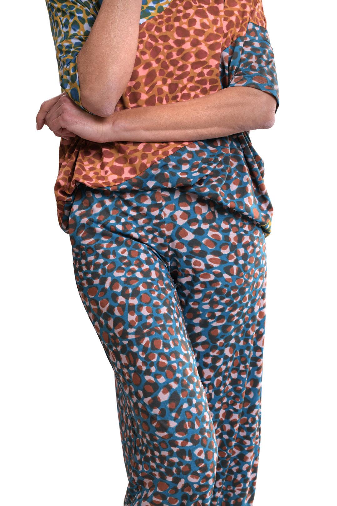 Alembika Turquoise Graphic Pant-SP134T