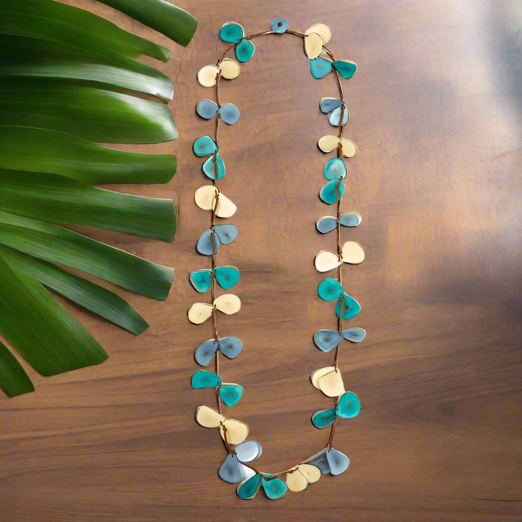 Tagua Handmade Slice Necklace-SC410-BB-TO
