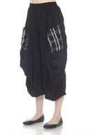 Moonlight Crinkle Textured Balloon Pants with Contrast Pockets-P4111