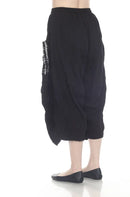 Moonlight Crinkle Textured Balloon Pants with Contrast Pockets-P4111