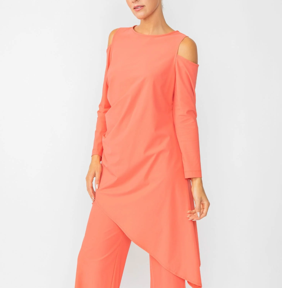 Cold Shoulder Asymmetrical Top 6442T