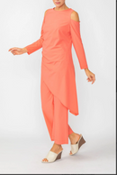 Cold Shoulder Asymmetrical Top 6442T