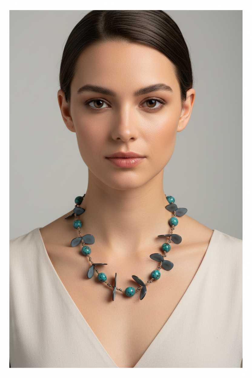 Tagua Handmade Alessandra Necklace-LC284-BB-TO