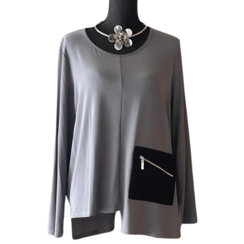 By JJ One Pocket Asymmetrical Tunic-IT-194