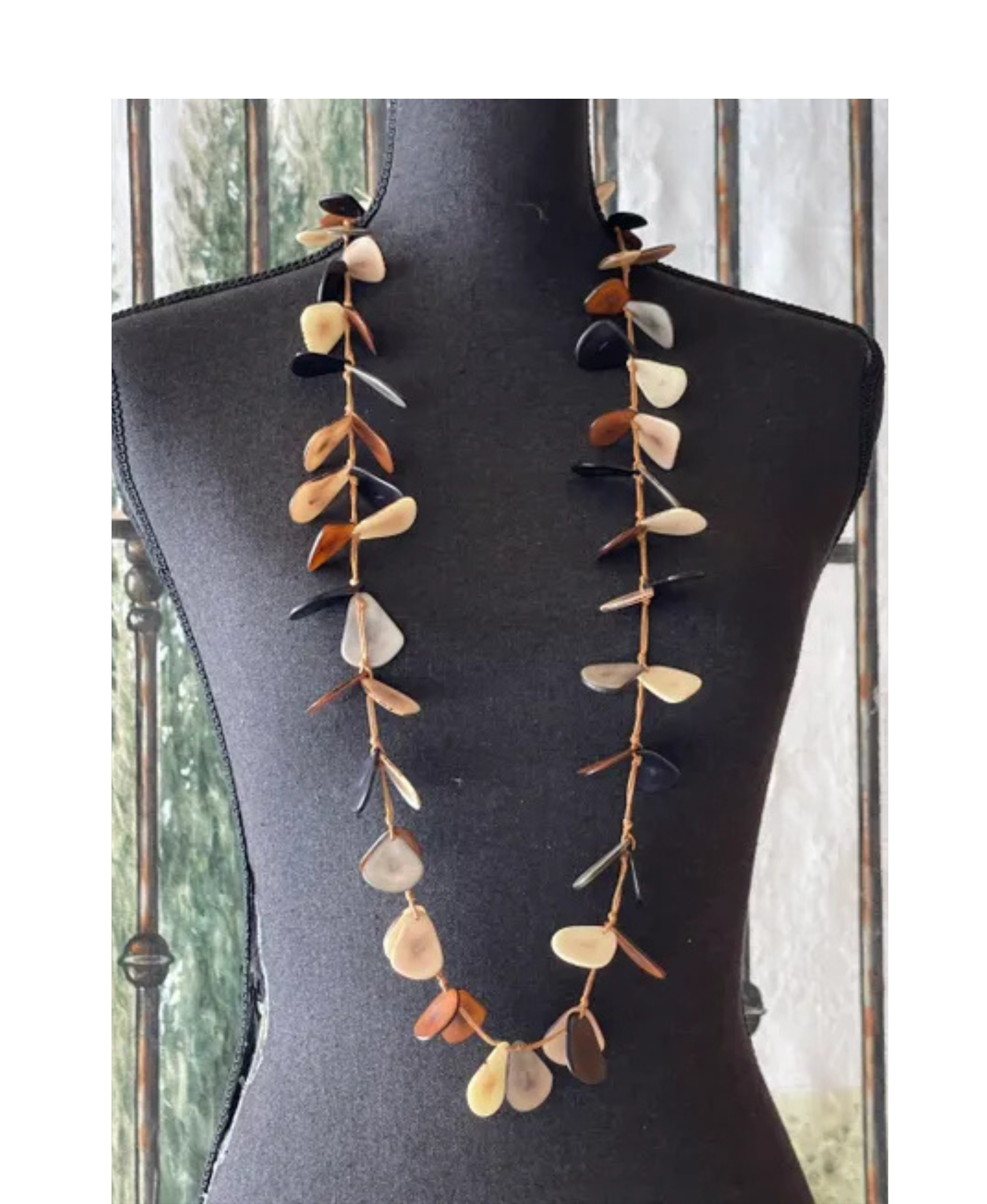 Tagua Handmade Slice Necklace-SC410-CH-COMBO