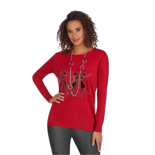 TRICOTTO RED FANCY SWEATER-F208-F20