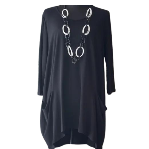 By JJ 3/4 Sleeve Two Pocket Tunic-IT-193