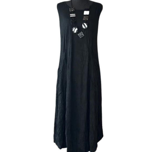 Kozan Black Crinkle Claire Dress-CV-1257-BLKCRNK