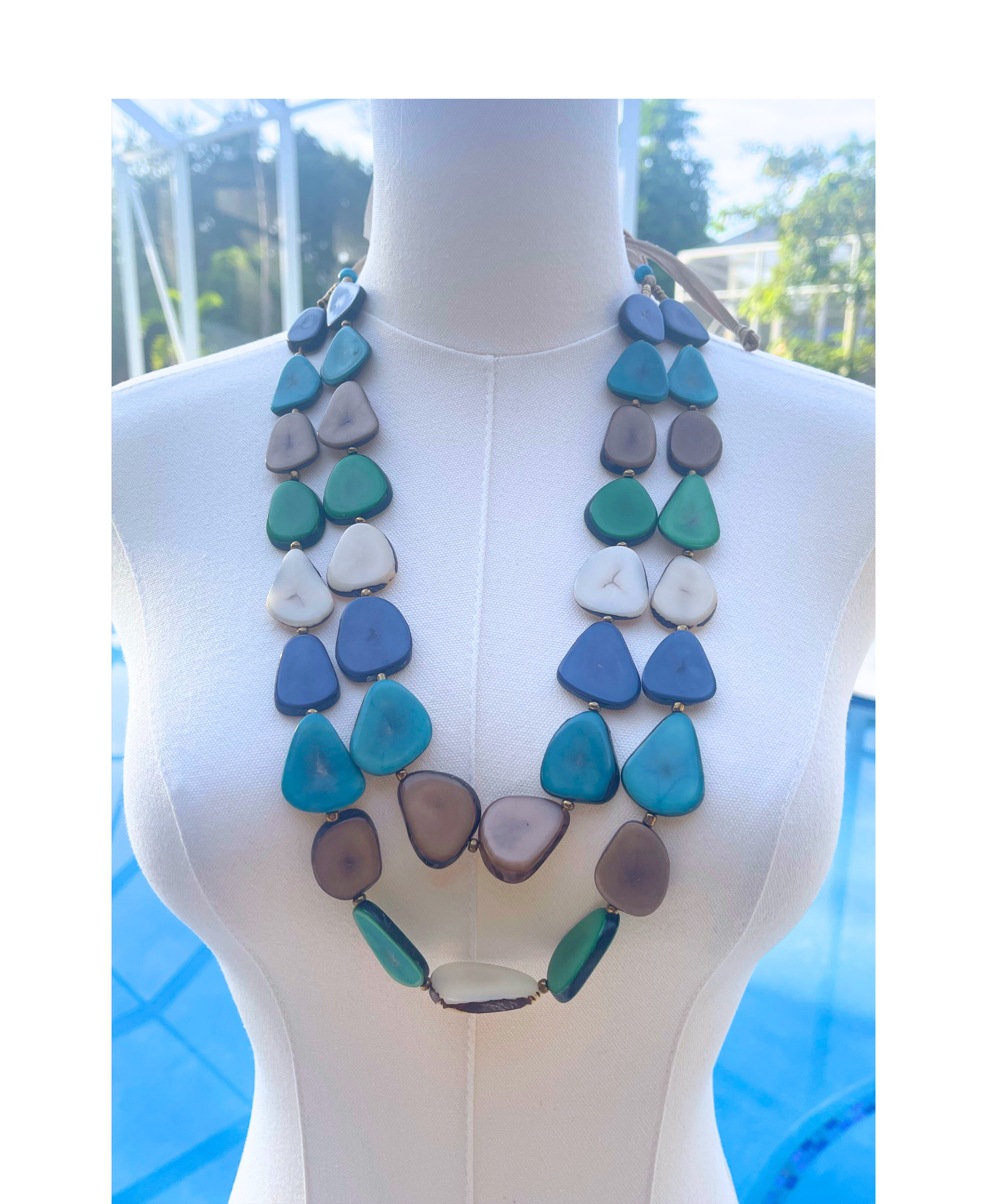 Tagua Necklace-LC912-AZ-TQ-GR