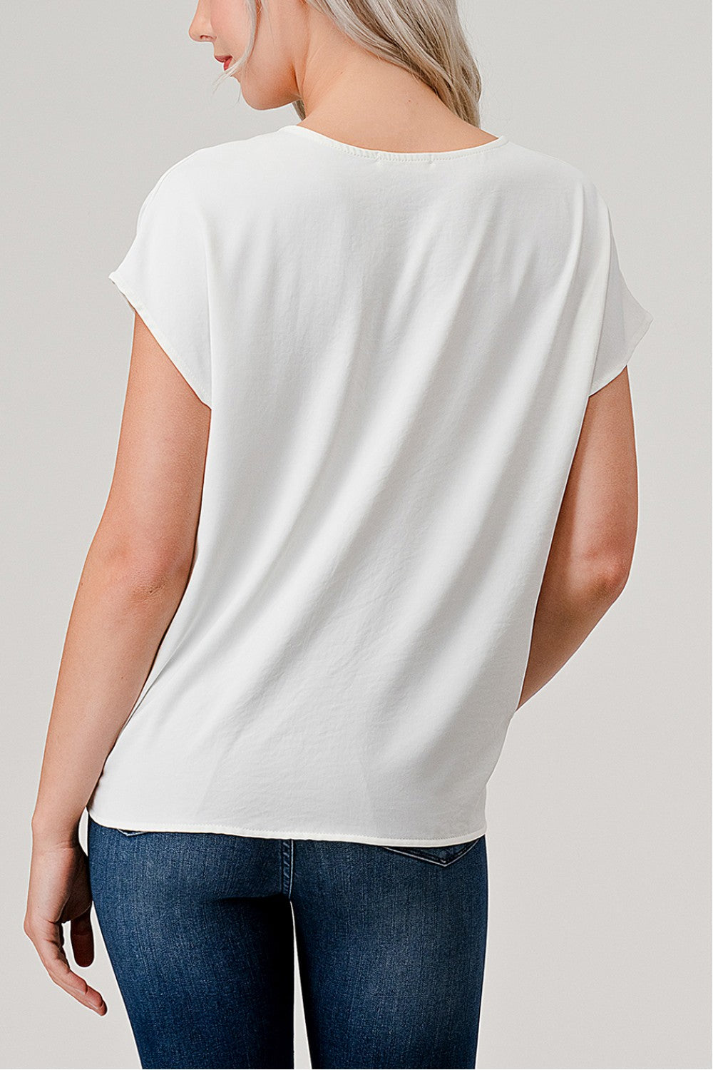 Heimious V-neck Tie Front Top WT738