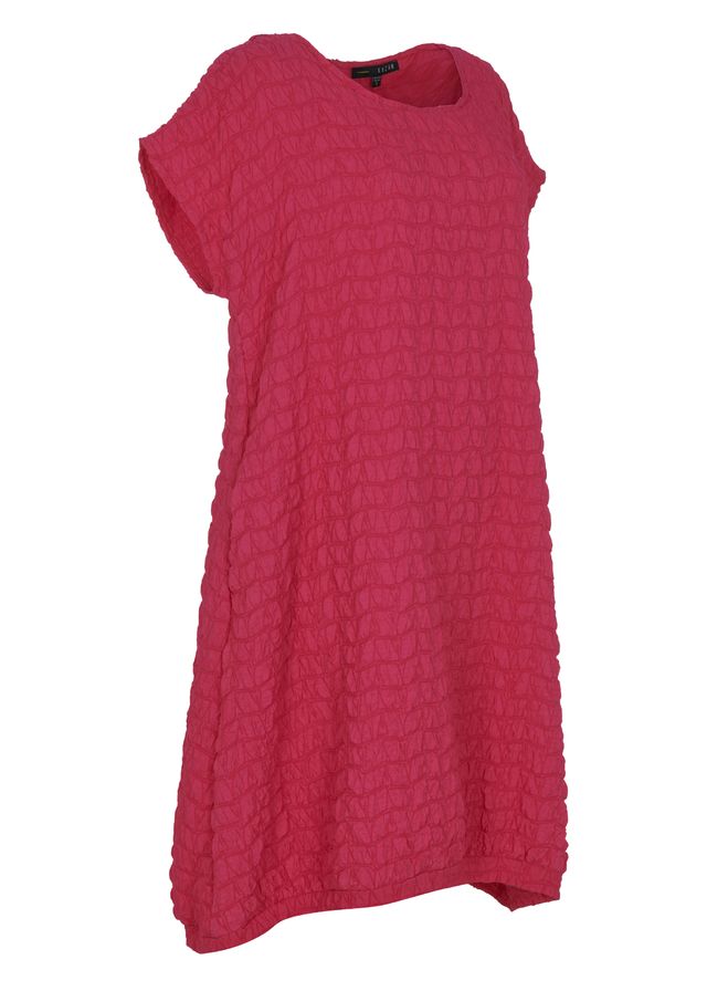 Kozan Simona Textured Shift Dress-Flamingo| Designer Dress