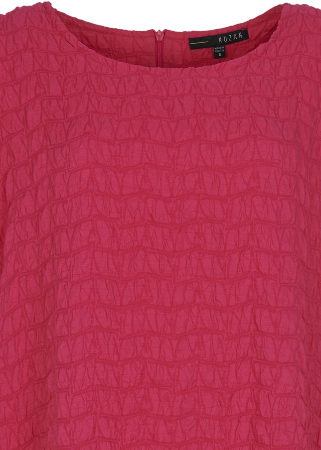 Kozan Simona Textured Shift Dress-Flamingo| Designer Dress