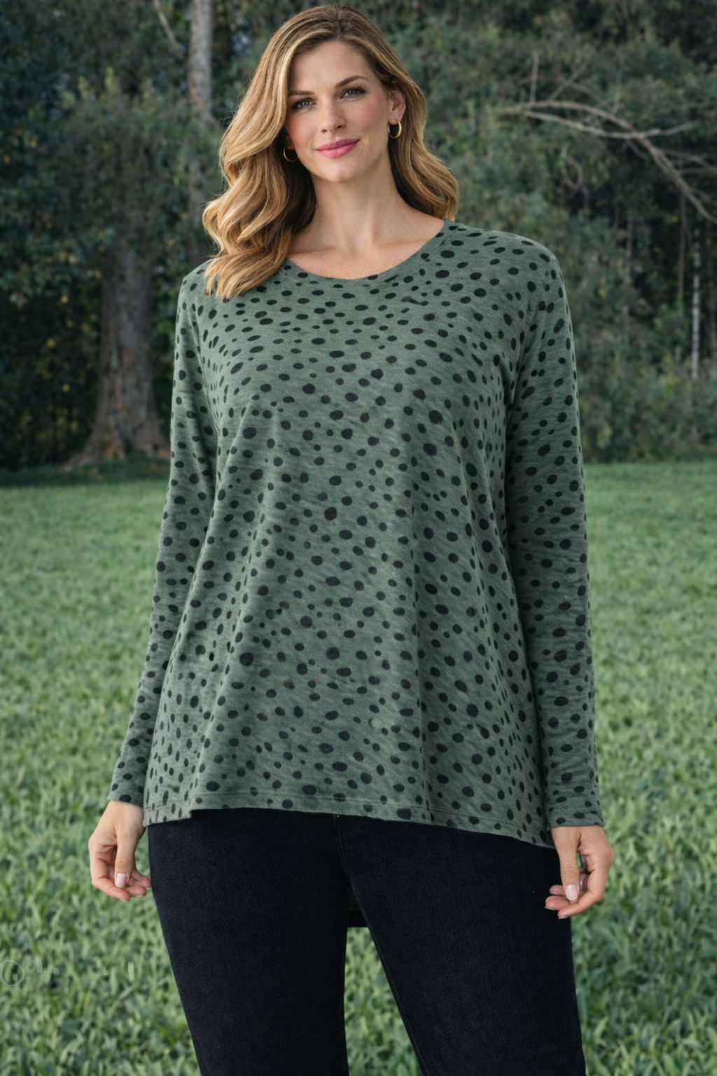Chalet et ceci Sage Aliz Spot Print Top-FD82717