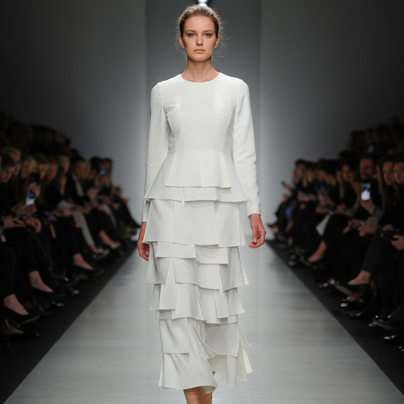 IC Collection "Luna" Layered Asymmetrical Patch Skirt-7234S