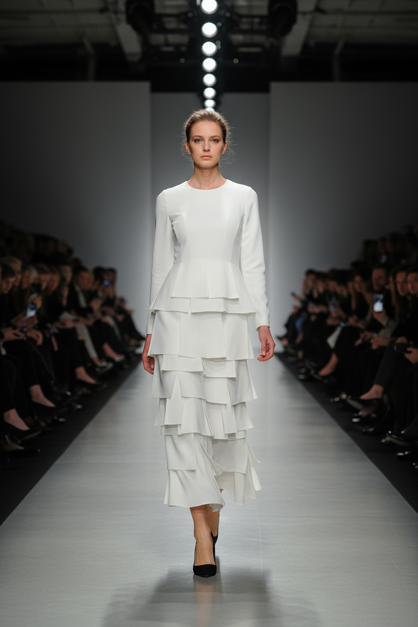 IC Collection "Luna" Layered Asymmetrical Patch Skirt-7234S