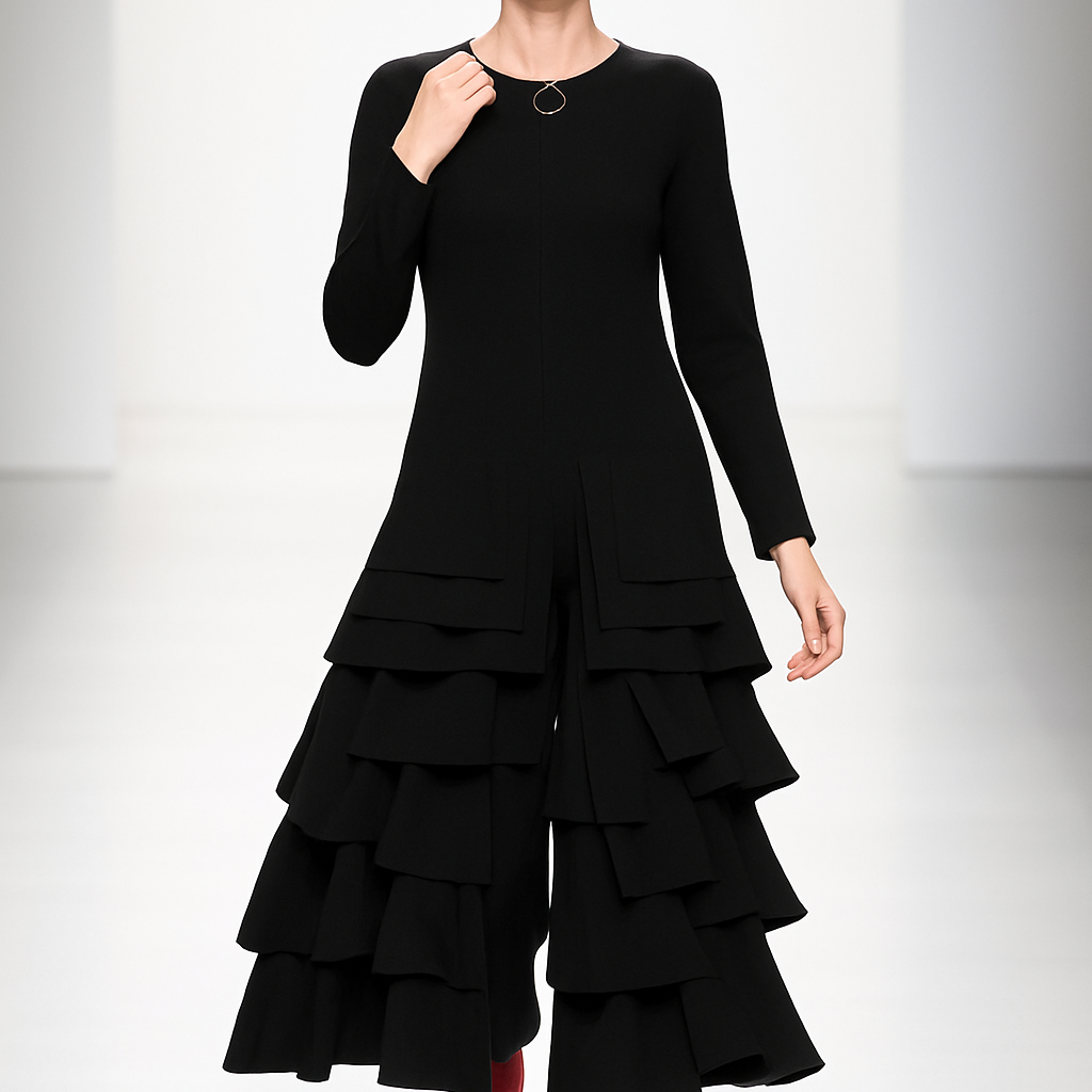 IC Collection Layered Ruffle Jumpsuit-7232JS