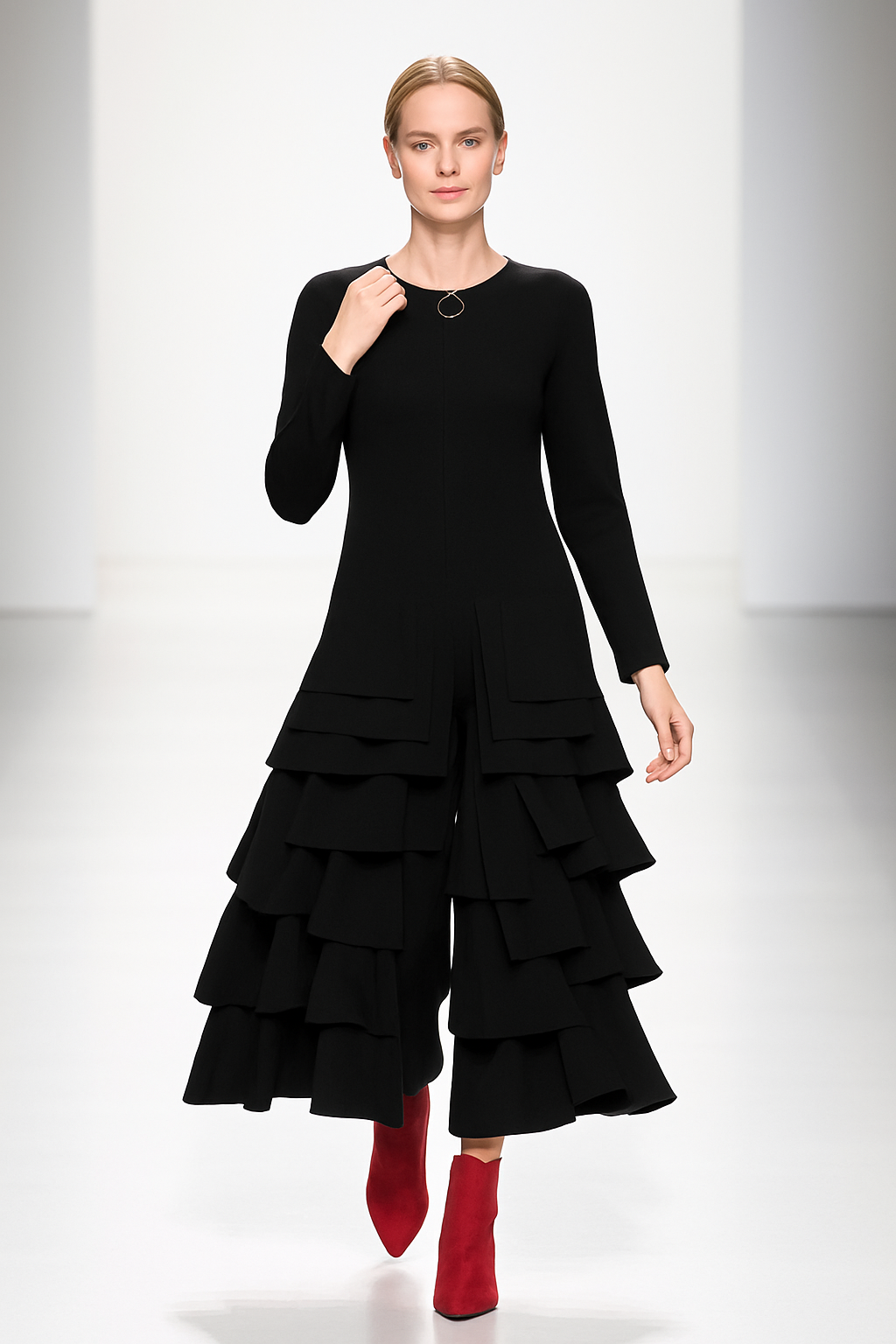 IC Collection Layered Ruffle Jumpsuit-7232JS