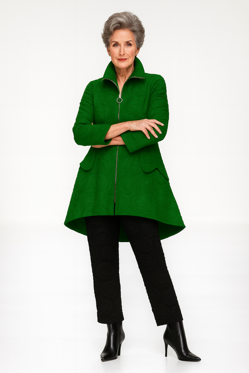 IC Collection Ribbon Detail Hi-Low Jacket-7231J