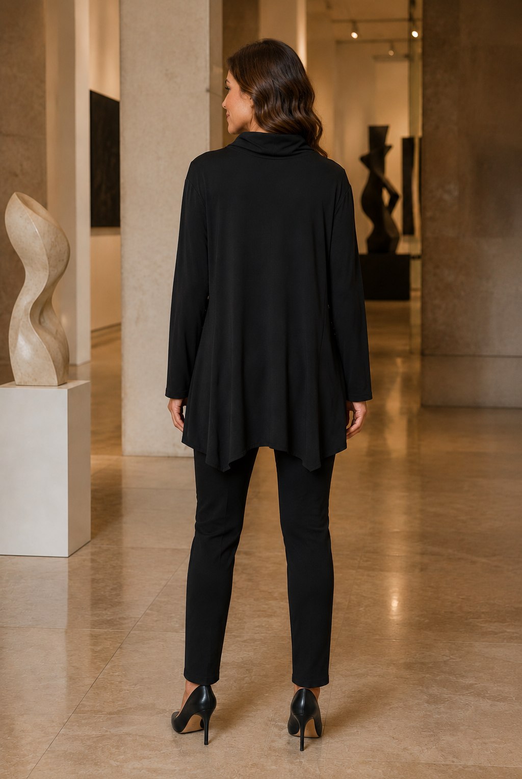 By JJ Soft Cowl Neck Tunic-it-278, view 3