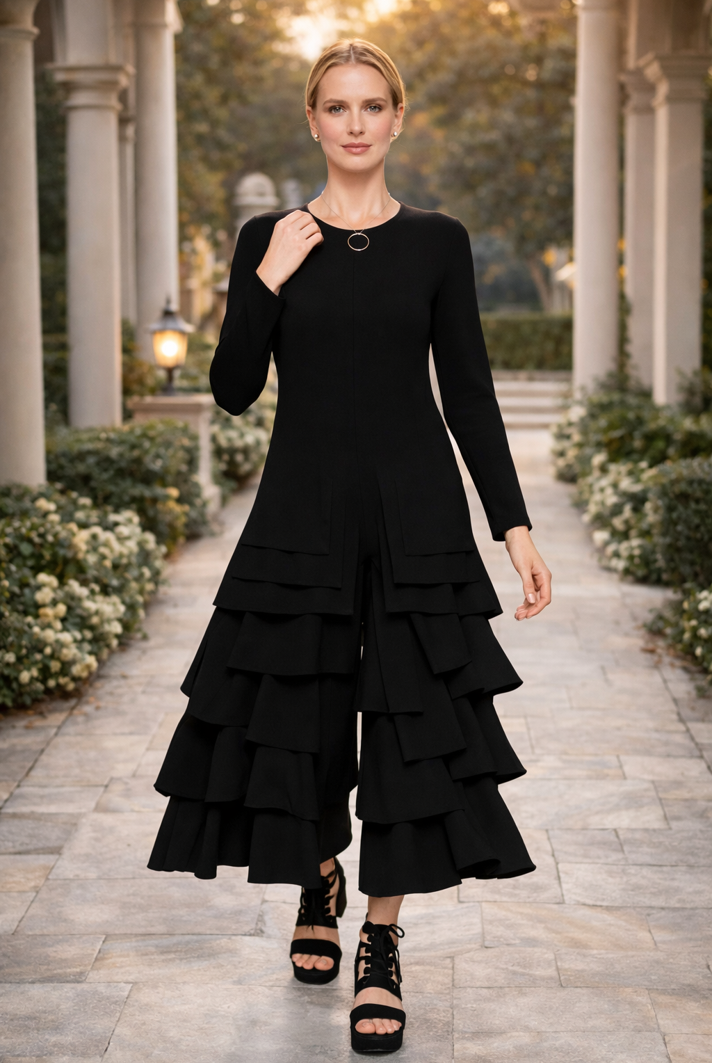 IC Collection Layered Ruffle Jumpsuit | Unique Apparel USA