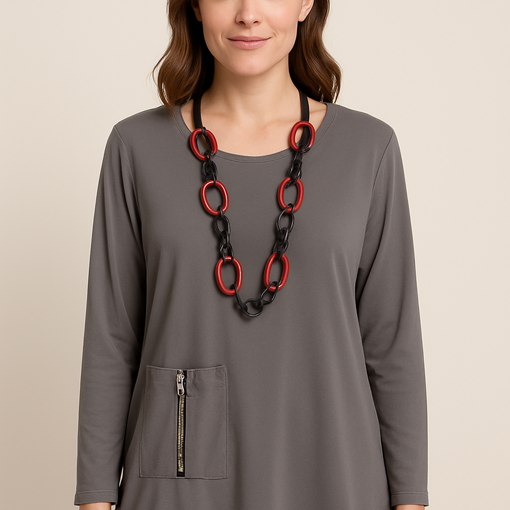 By JJ Zipper Pocket Tunic-IT-102