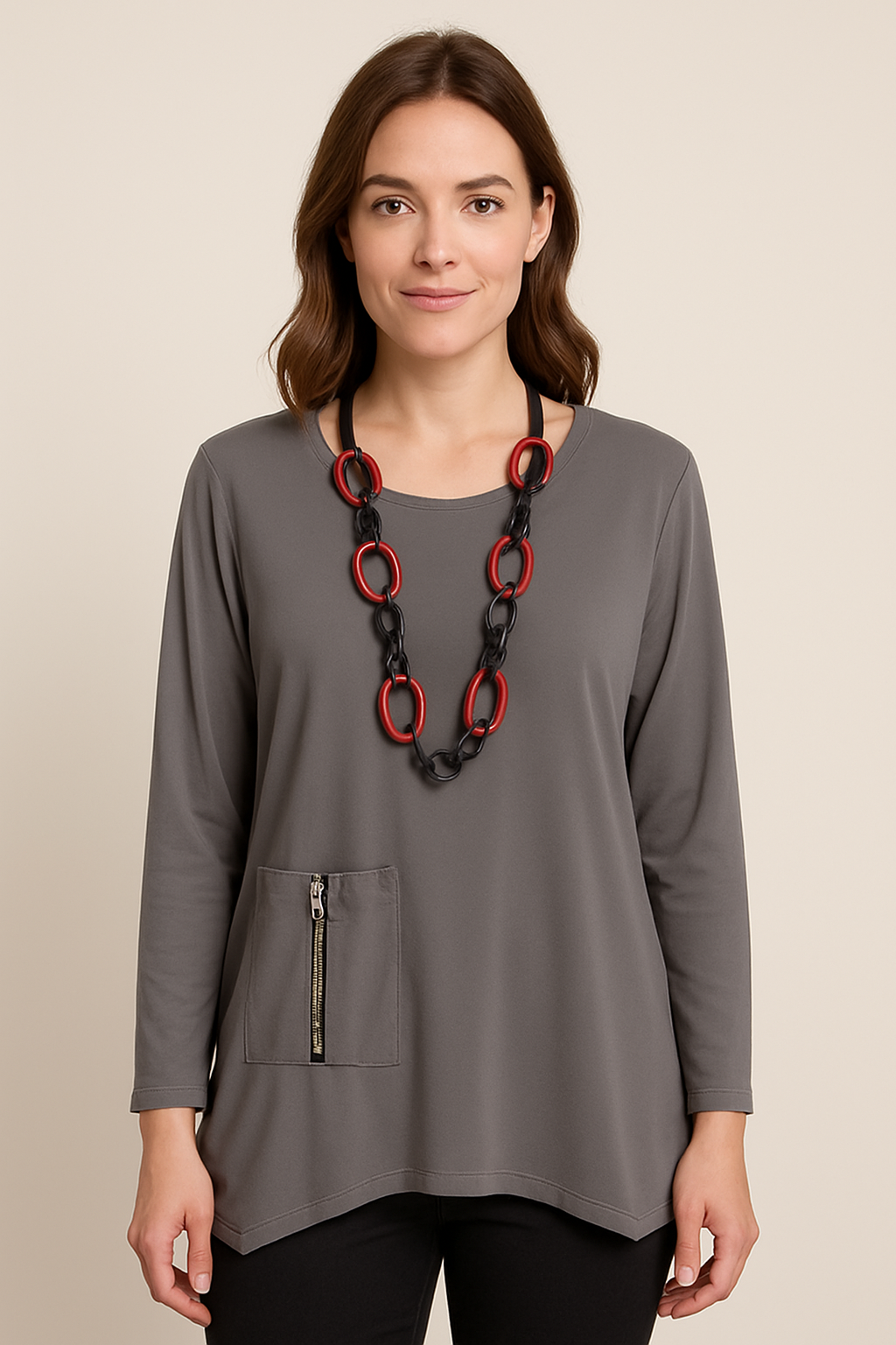 By JJ Zipper Pocket Tunic-IT-102