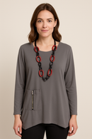 By JJ Zipper Pocket Tunic-IT-102