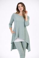 By JJ 3/4 Effortless Asymmetrical Layered Tunic-IT-171