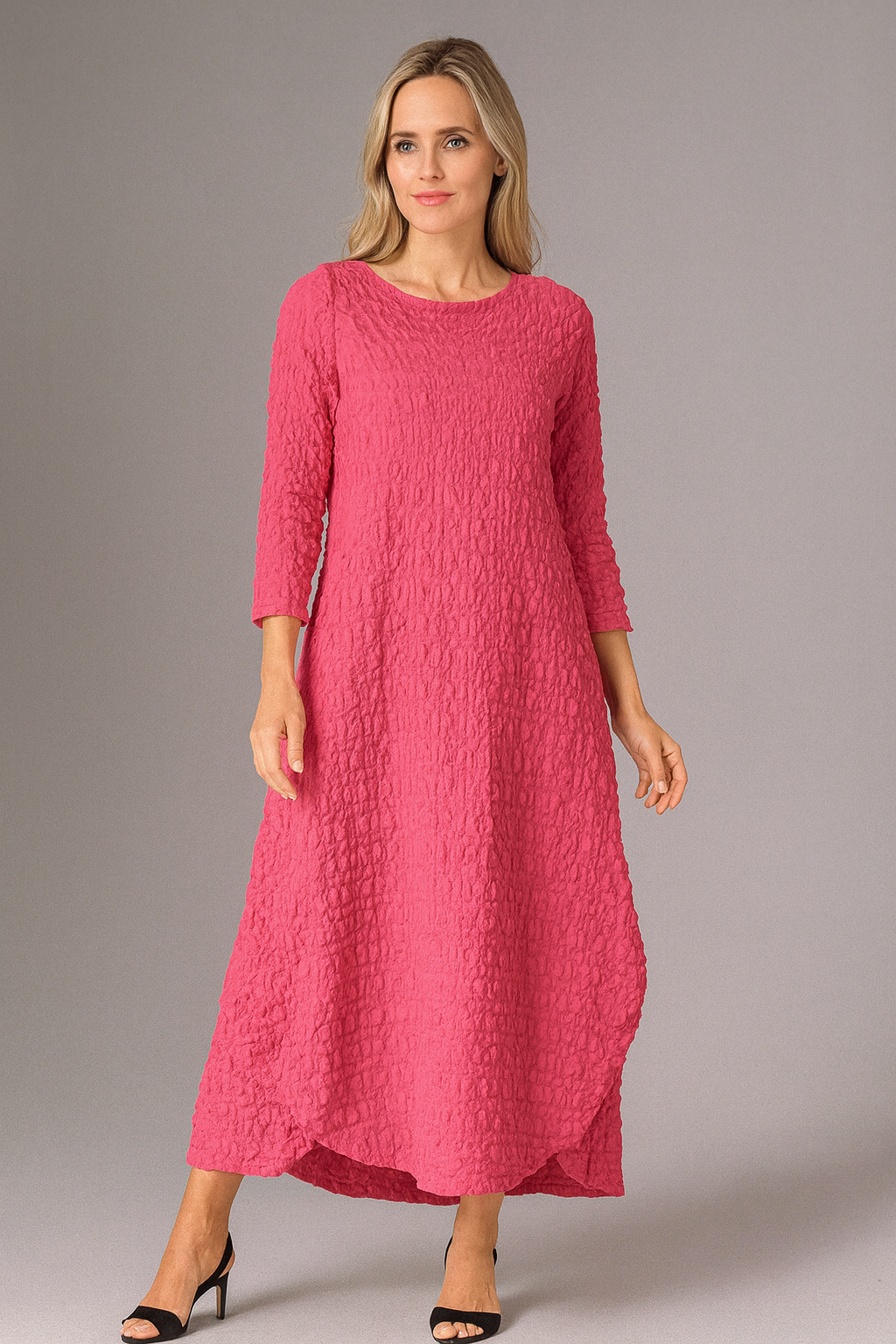 IC Collection Textured Sunday Dress-IC-6001D