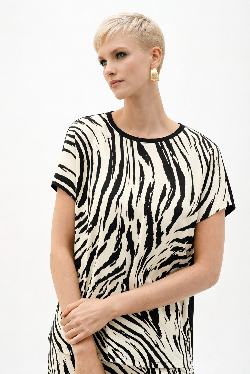 Joseph Ribkoff Woven Animal Print Top | Unique Apparel USA