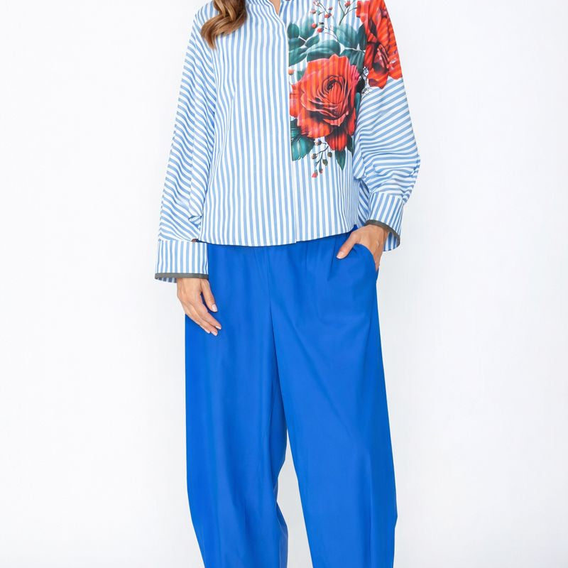 IC Collection Origami Shirt with Flower-IC-7627T